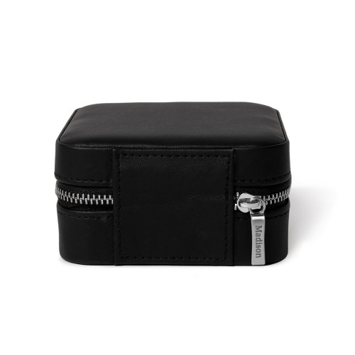 Personalised Square Travel Jewellery Case in Black