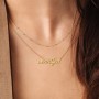 Personalised Name Necklace Layering Set with Ball Station Chain