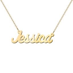 Personalised Name Necklace Layering Set with Paper Clip Chain in 18K Gold Plated Silver