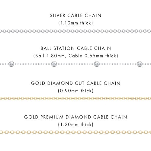 Personalised Necklace Layering Set with Ball Station Chain and Cable Chain