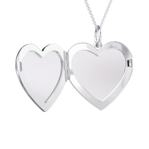 Engravable Heart Locket Necklace Layering Set with Paper Clip Chain – Sterling Silver