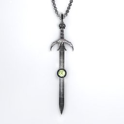 Carmilla - Sword of Hastur Pendant with Gemstone in 925 Sterling Silver with Peridot