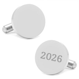 Round Infinity Engravable Cufflinks in Stainless Steel