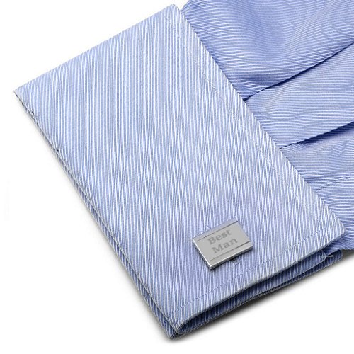 Engravable Etched Frame Cufflinks – Stainless Steel