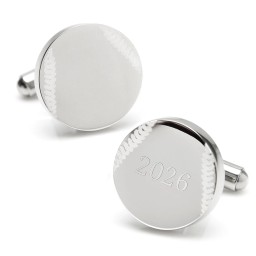 Engravable Baseball Cufflinks in Stainless Steel