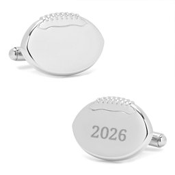 Engravable Football Cufflinks in Stainless Steel