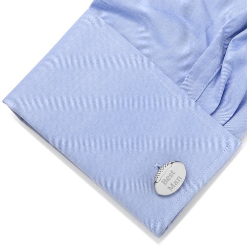 Engravable Football Cufflinks – Stainless Steel