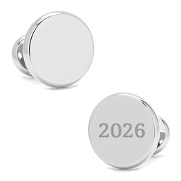 Engravable Classic Round Cufflinks in Stainless Steel
