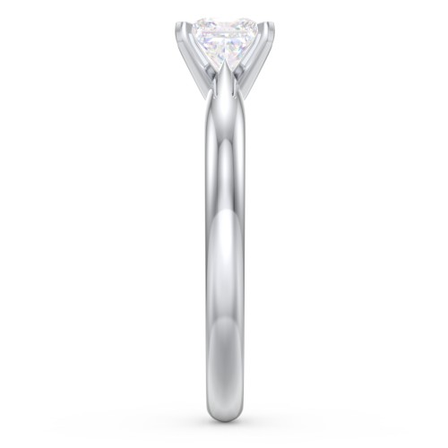 1/2 ct. Princess Gemstone Engagement Ring with Tapered Band – Sterling Silver with Lab Diamond