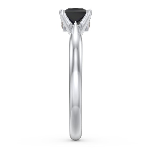 1/2 ct. Princess Gemstone Peek-A-Boo Engagement Ring with Tapered Band