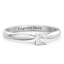 1/4 ct. Round Gemstone Engagement Ring with Tapered Band