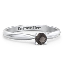 1/4 ct. Round Gemstone Engagement Ring with Tapered Band