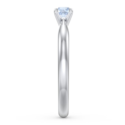 1/4 ct. Round Gemstone Engagement Ring with Tapered Band