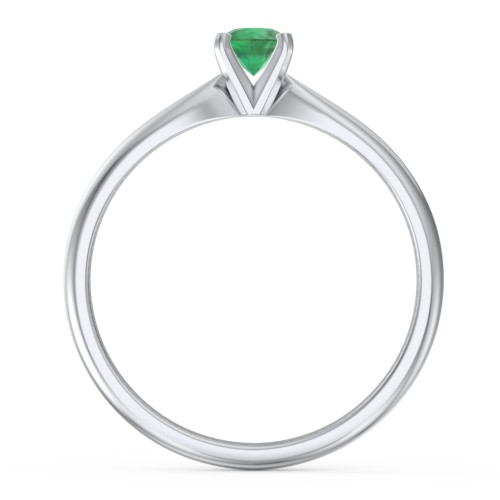 1/4 ct. Round Gemstone Engagement Ring with Tapered Band