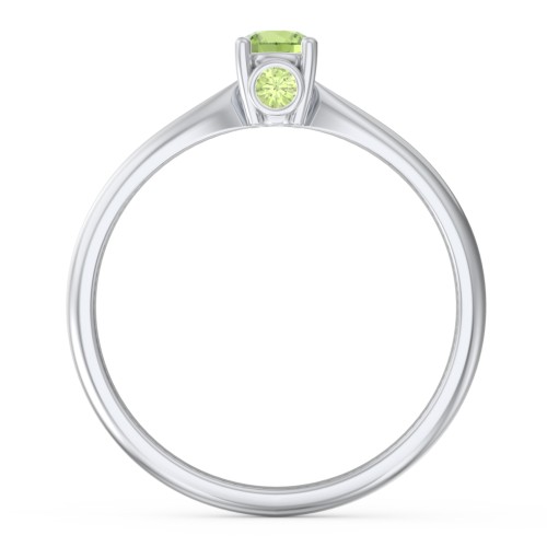 1/4 ct. Round Gemstone Peek-A-Boo Engagement Ring with Tapered Band