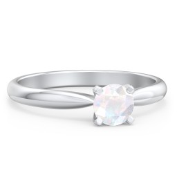 1/2 ct. Round Gemstone Engagement Ring with Tapered Band