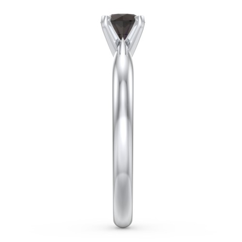 1/2 ct. Round Gemstone Engagement Ring with Tapered Band