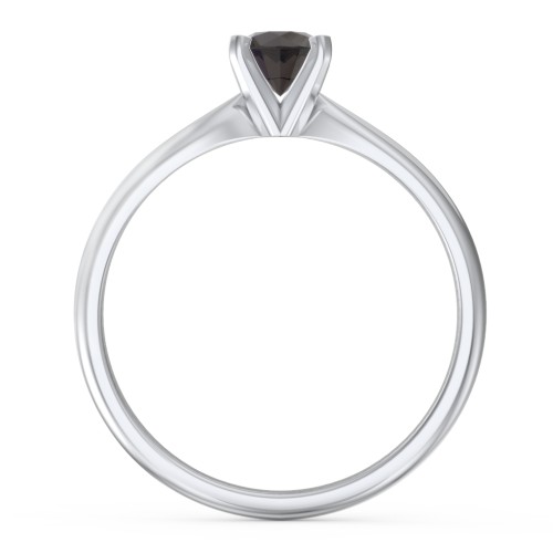 1/2 ct. Round Gemstone Engagement Ring with Tapered Band