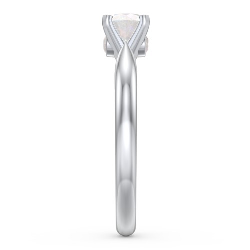 1/2 ct. Round Gemstone Peek-A-Boo Engagement Ring with Tapered Band