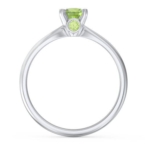1/2 ct. Round Gemstone Peek-A-Boo Engagement Ring with Tapered Band
