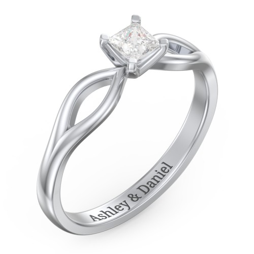 1/4 ct. Princess Gemstone Split Engagement Ring
