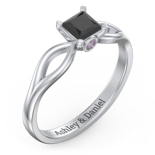 1/2 ct. Princess Gemstone Split Peek-A-Boo Engagement Ring