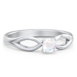 1/4 ct. Round Gemstone Split Engagement Ring