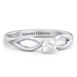 1/4 ct. Round Gemstone Split Engagement Ring