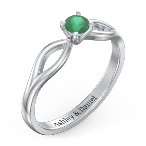 1/4 ct. Round Gemstone Split Engagement Ring