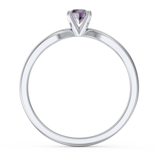 1/4 ct. Round Gemstone Split Engagement Ring – Sterling Silver with Alexandrite
