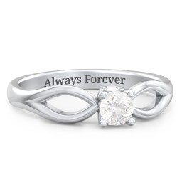 1/4 ct. Round Gemstone Split Peek-A-Boo Engagement Ring