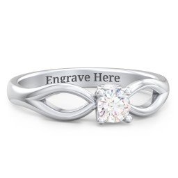 1/4 ct. Round Gemstone Split Peek-A-Boo Engagement Ring