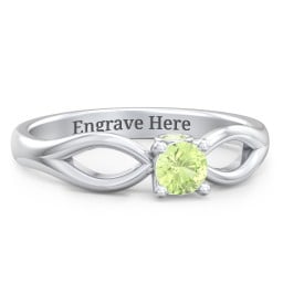 1/4 ct. Round Gemstone Split Peek-A-Boo Engagement Ring