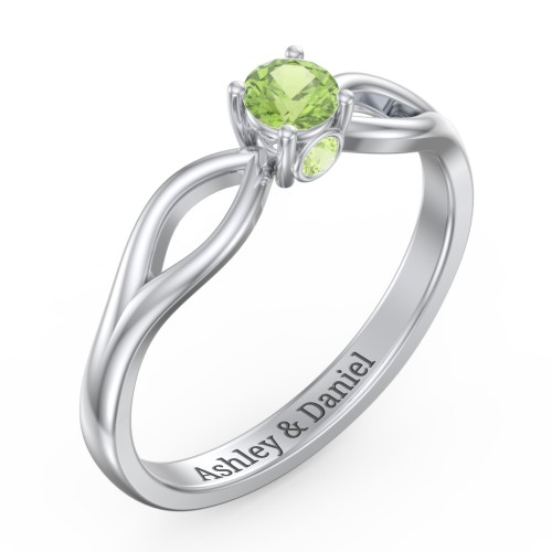 1/4 ct. Round Gemstone Split Peek-A-Boo Engagement Ring