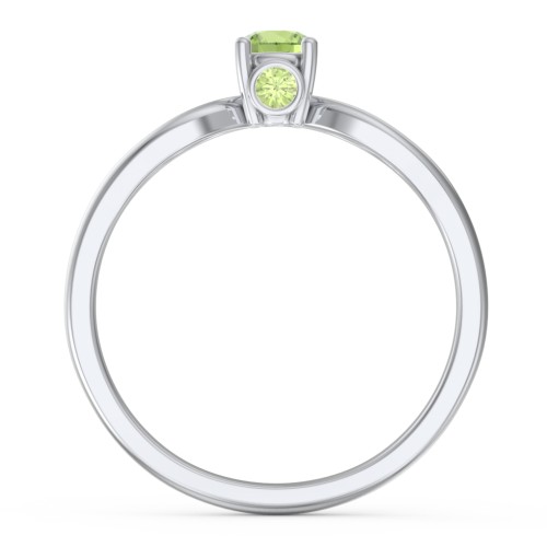 1/4 ct. Round Gemstone Split Peek-A-Boo Engagement Ring