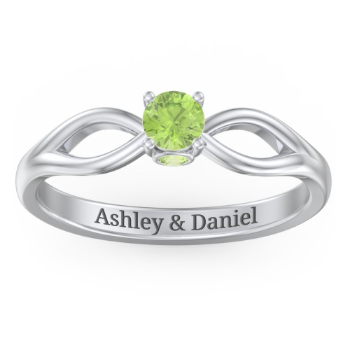 1/4 ct. Round Gemstone Split Peek-A-Boo Engagement Ring