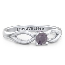 1/4 ct. Round Gemstone Split Peek-A-Boo Engagement Ring in 925 Sterling Silver with Alexandrite