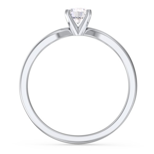 1/3 ct. Round Gemstone Split Engagement Ring – Sterling Silver with White Premium Zirconia