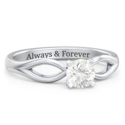 1/2 ct. Round Gemstone Split Engagement Ring