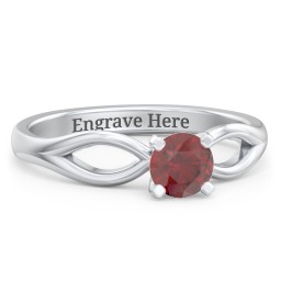 1/2 ct. Round Gemstone Split Engagement Ring