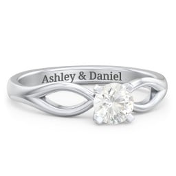 1/2 ct. Round Gemstone Split Engagement Ring