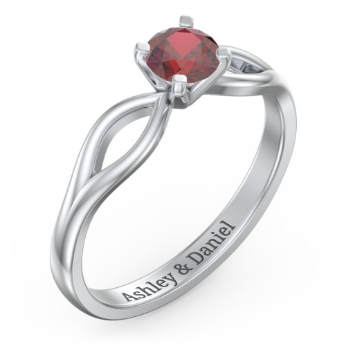 1/2 ct. Round Gemstone Split Engagement Ring