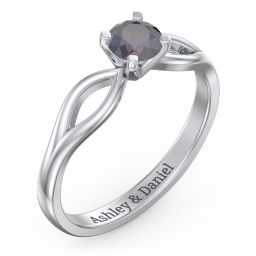 1/2 ct. Round Gemstone Split Engagement Ring