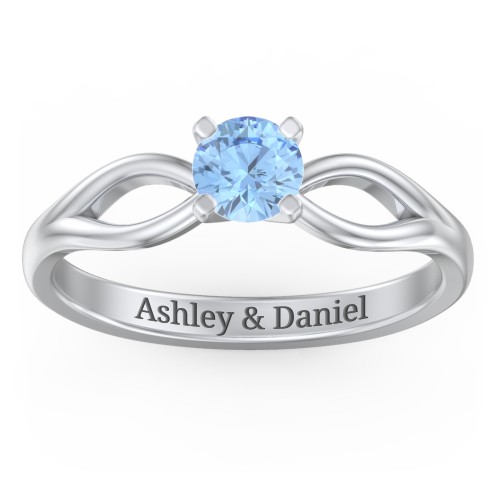 1/2 ct. Round Gemstone Split Engagement Ring