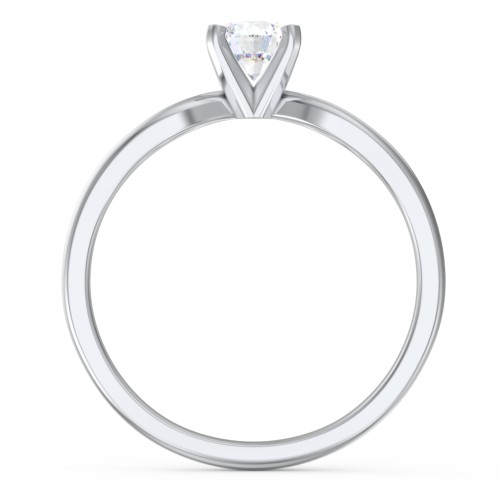 1/2 ct. Round Gemstone Split Engagement Ring – Sterling Silver with Lab Diamond