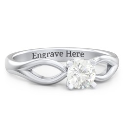 1/2 ct. Round Gemstone Split Peek-A-Boo Engagement Ring