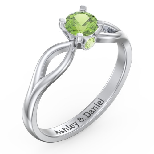 1/2 ct. Round Gemstone Split Peek-A-Boo Engagement Ring