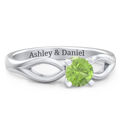 1/2 ct. Round Gemstone Split Peek-A-Boo Engagement Ring