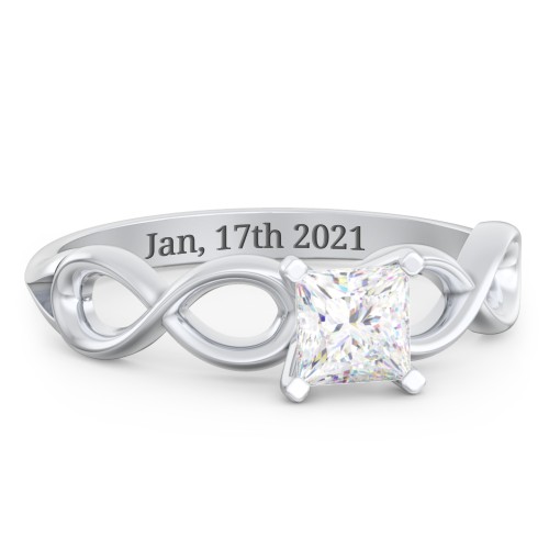 1/2 ct. Princess Gemstone Infinity Engagement Ring