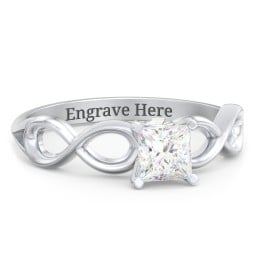 1/2 ct. Princess Gemstone Infinity Peek-A-Boo Engagement Ring